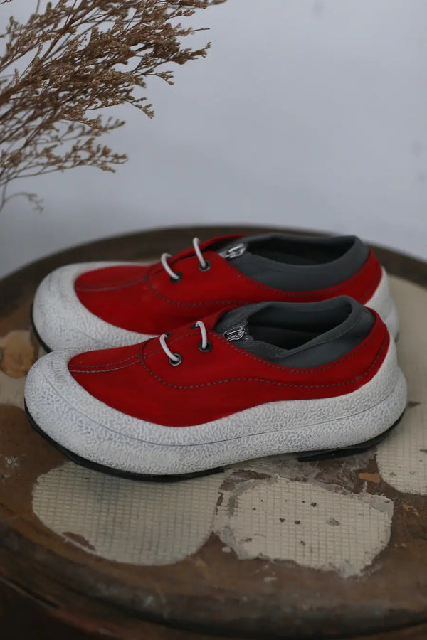communs round toe platform shoes red and white PC100
